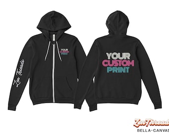 Custom Bella Canvas 3739 Zip Unisex Hoodie: Personalized Photo Art