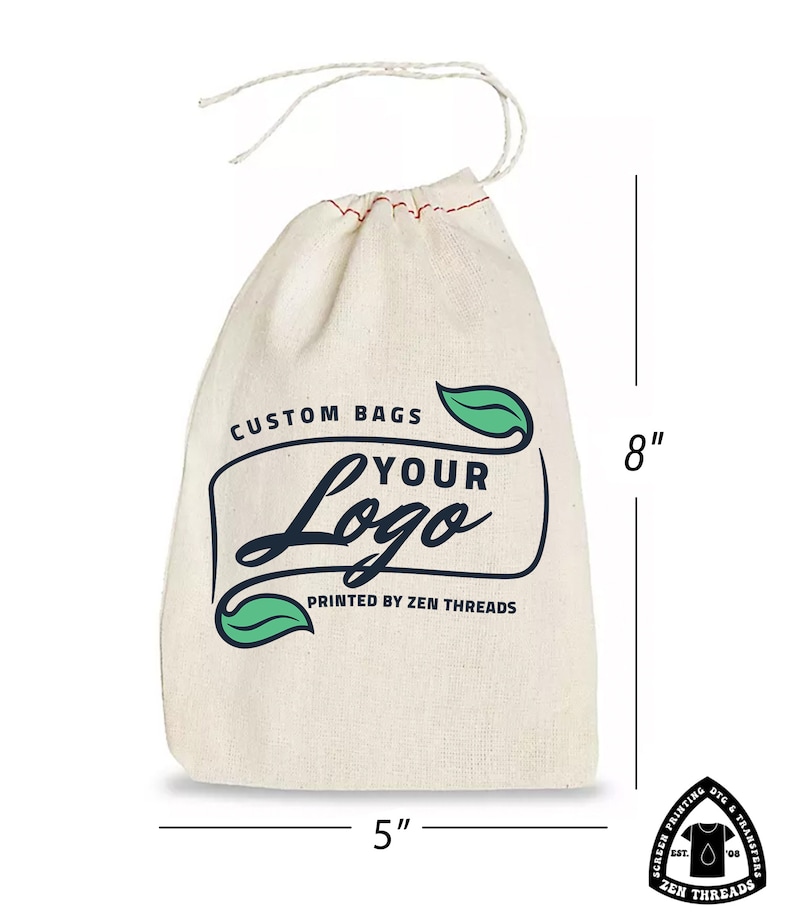 Your Custom Logo GIFT BAGS Bulk Printed Small Natural Cotton Etsy