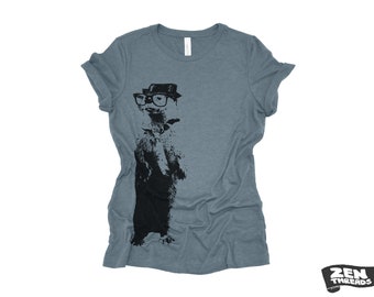 Womens Otter T-Shirt: Eco Printed Relaxed Fit Bella Canvas Tee