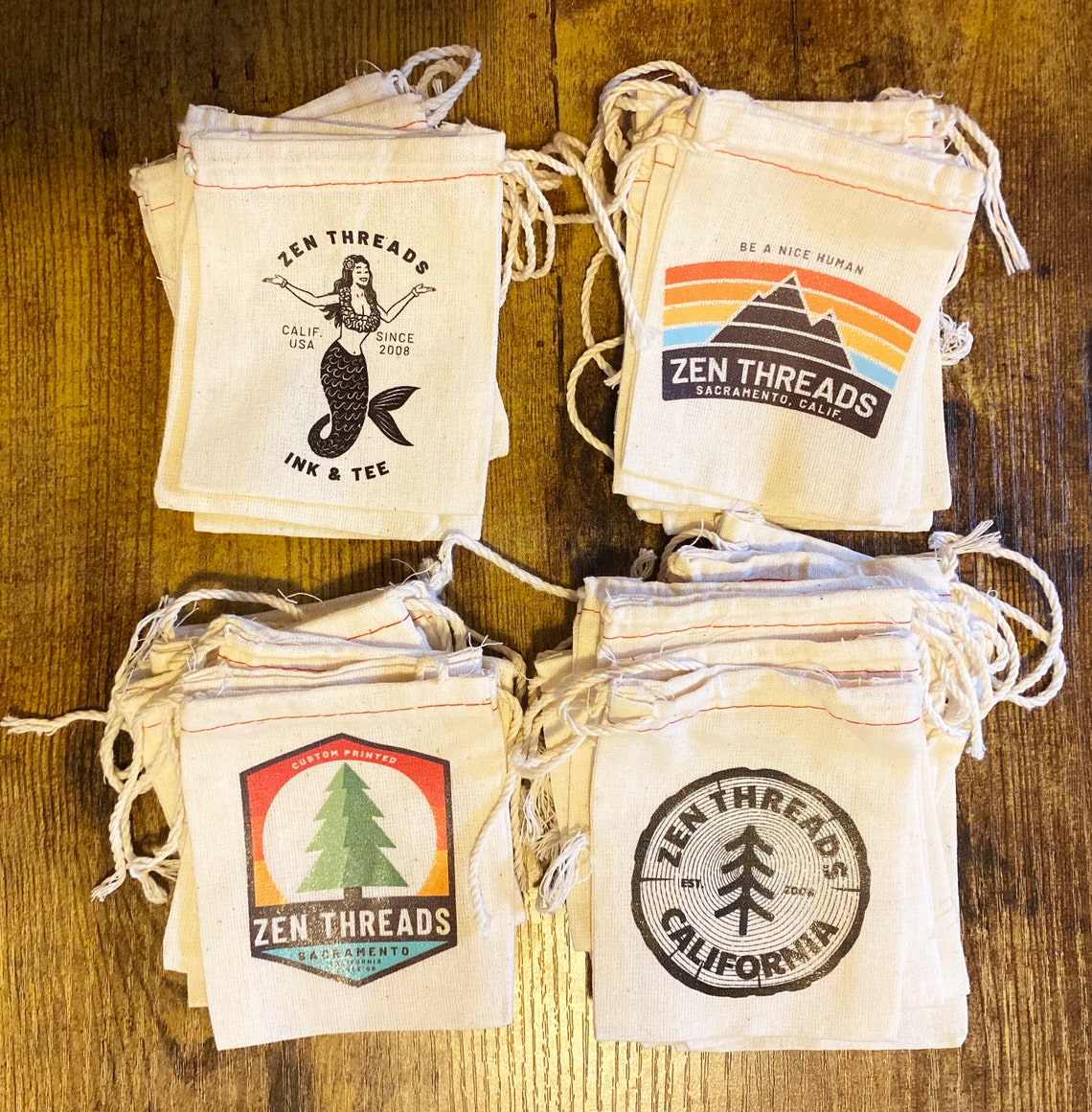 Your Custom Logo GIFT BAGS Bulk Printed Small Natural Cotton Etsy