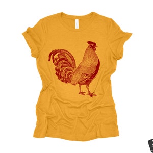 Womens ROOSTER Relaxed Fit T Shirt farm bird hen country tee Colors Available custom ladies boyfriend crew shirt farmer image 8