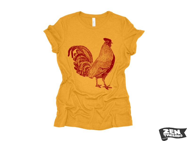 Womens ROOSTER Relaxed Fit T Shirt farm bird hen country tee Colors Available custom ladies boyfriend crew shirt farmer image 8