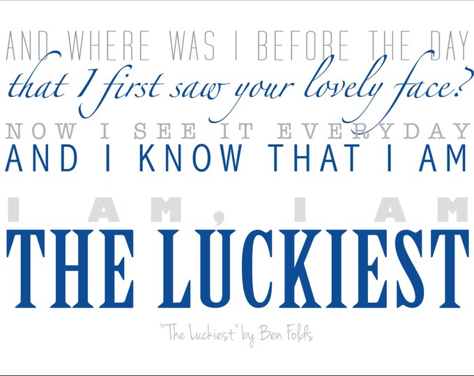 PDF Print of the Luckiest by Ben Folds Lyrics - Etsy