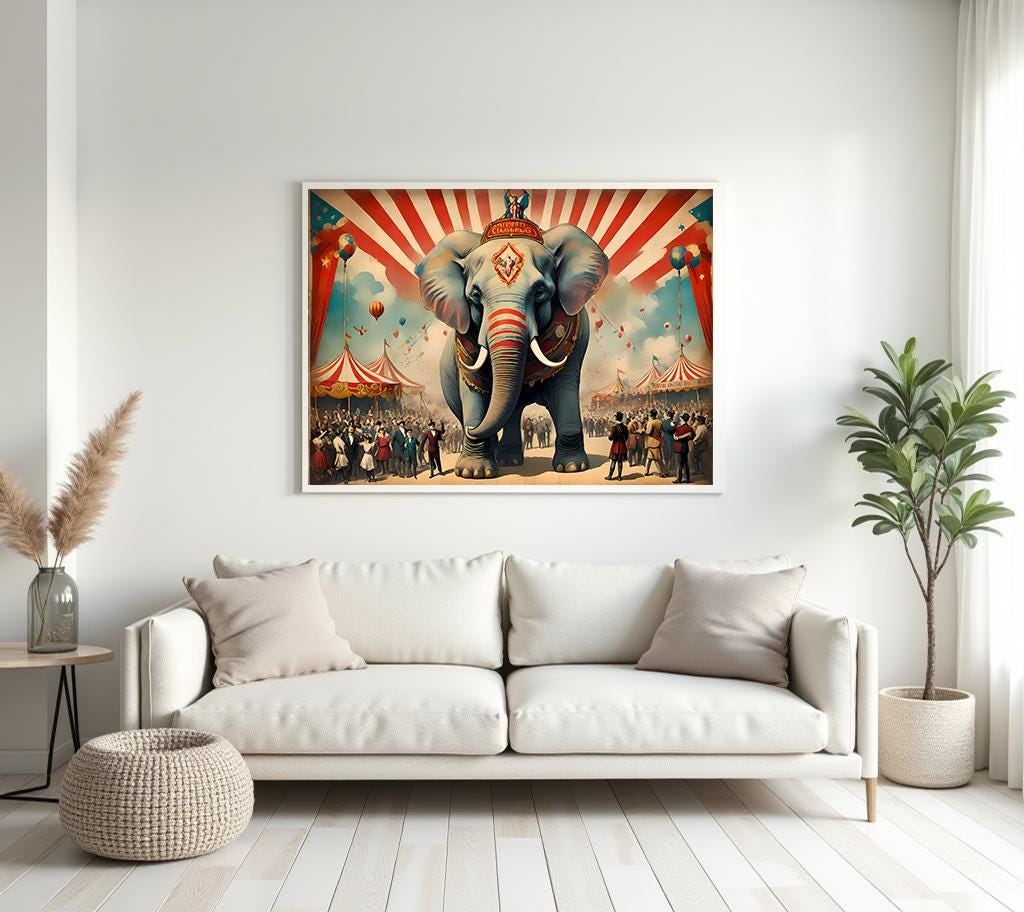Vintage Circus Poster Wall Art Early 1900s Strongman, Acrobats ...