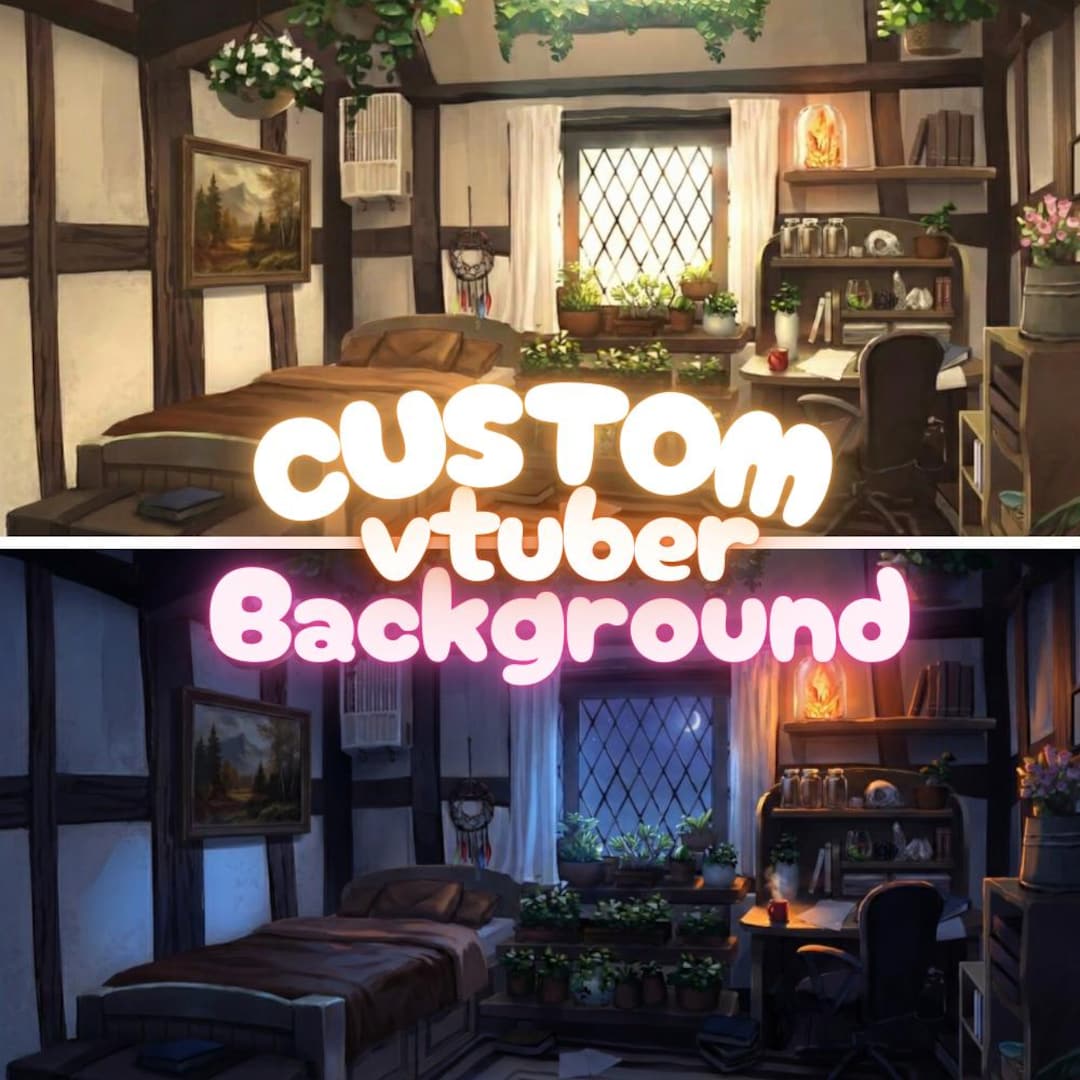 Custom Vtuber Room Background | Anime Stream Overlay (PNG) Anime Room ...