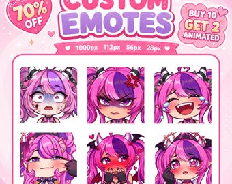 Custom Twitch Emotes | Premium Twitch Emoji for streamer | High Quality  emotes  TwitchYoutube, Twitch, Discord | Cute Chibi anime style