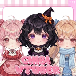 Modelo Chibi Vtuber Personalizado | Avatar Anime Fofo | Compatível com Live2D | Modelo Vtuber | Vtuber masculino e feminino