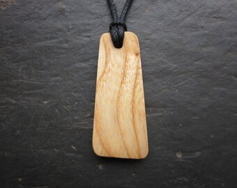 Natural Wood Pendant - Ash / Nion - Unique Ogham "Secret Sigil" Design.