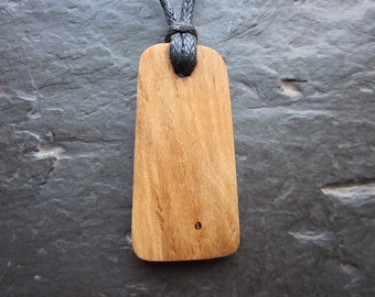 Natural Wood Pendant - Ivy/Gort - Unique Ogham "Secret Sigil" Design.