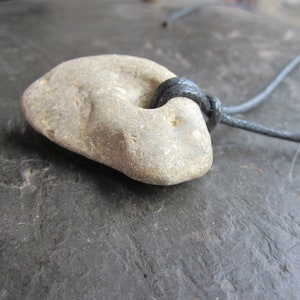 English Hag Stone Necklace for Luck and Protection. image 2