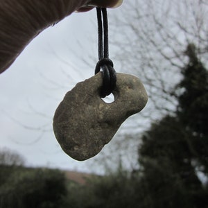English Hag Stone Necklace for Luck and Protection. image 6