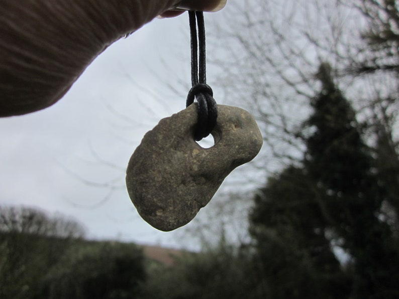 English Hag Stone Necklace for Luck and Protection. image 6