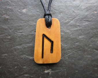 Natural Wood Rune Pendant - Birch / Uruz - for New Beginnings.