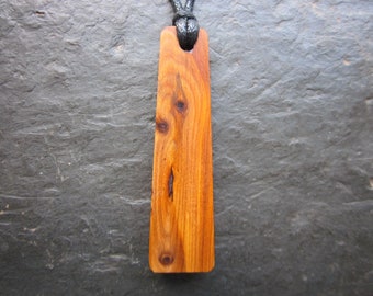 Natural Wood Pendant - Yew/Idho - Unique "Secret Sigil" Ogham Design.