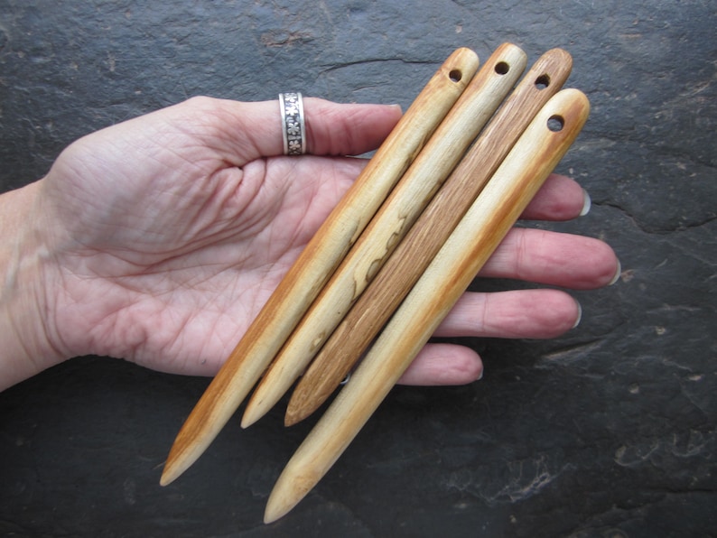 Large Nalbinding Needles, Various Wood Types. Size 12cm 17cm. MULTI-BUY DISCOUNT zdjęcie 1