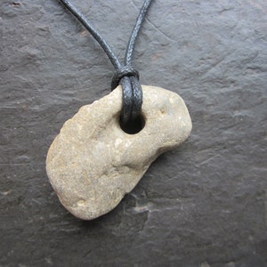 English Hag Stone Necklace for Luck and Protection. image 1