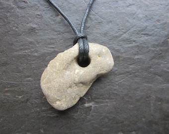 English Hag Stone Necklace - for Luck and Protection.