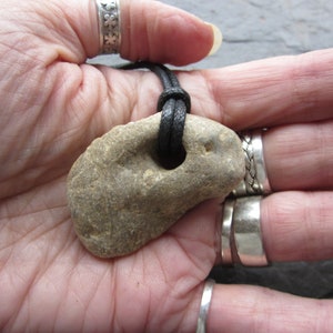 English Hag Stone Necklace for Luck and Protection. image 5