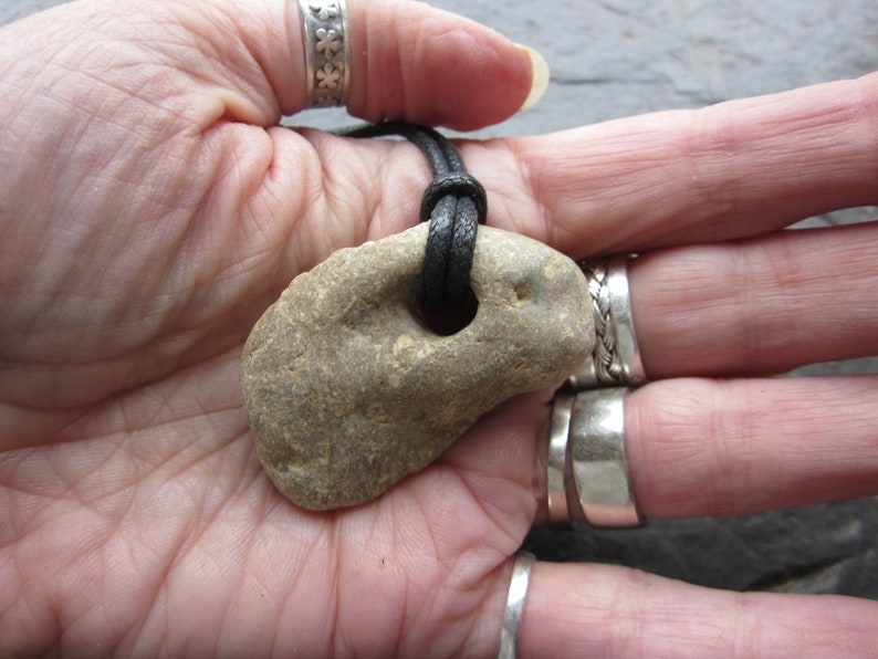 English Hag Stone Necklace for Luck and Protection. image 5