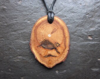 Unique Natural Wood Pendant - Sycamore - for Success.