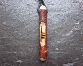 Natural Wood Ogham Wand Pendant - Alder/Fearn - for Faery Magic.