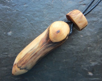 Natural Wood Pendulum, Pendant or Mini Wand - Hawthorn - Dispels Negative Energy.