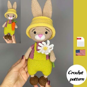 Bunny crochet pattern, Easter crochet, bunny amigurumi rabbit
