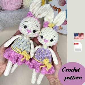 Bunny crochet pattern, Easter crochet , doll crochet pattern