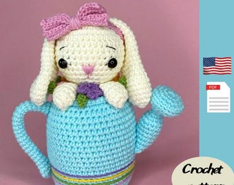 Bunny crochet pattern, bunny amigurumi rabbit, spring crochet pattern