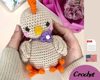 Chicken crochet pattern, Easter crochet , easy crochet pattern
