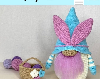 Easter crochet pattern, Bunny crochet pattern, Gnome crochet pattern
