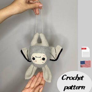 Halloween crochet pattern, bat crochet pattern, crochet ornament pattern