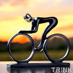 Modern Cycling Abstract Sculpture for Desk, Minimalist Modern Art Bicycle Statue Biking Sculpture Abstract Figurine Home Office Decor