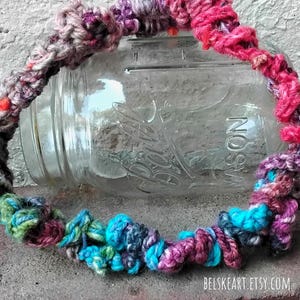 handcrafted necklace, choker necklace, colorful chunky necklace, crochet necklace made with silk & alpaca blend fibers, unique gift for her