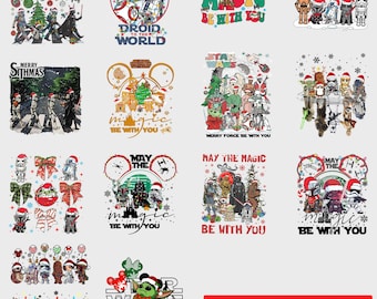 Star Wars Family Christmas Bundle Png, Christmas Galaxy Png, Disney Xmas Gift Png, Galaxy&#39;s Edge Holiday Png, Disneyland Christmas Gift Png
