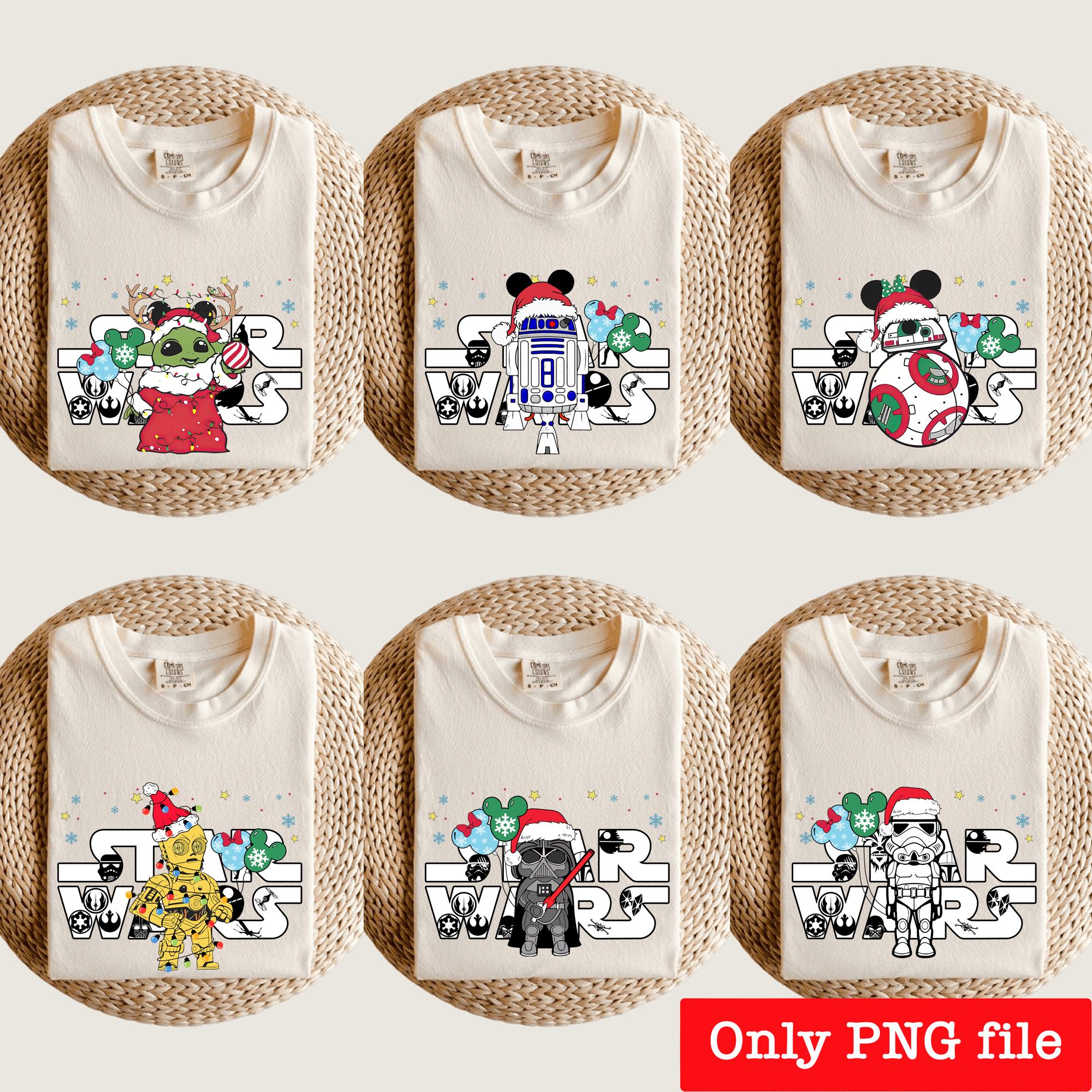 Bundle Png Star Wars Family Christmas, Christmas Galaxy Png, Disneyland Christmas Gift Png, Disney Xmas Gift Png, Galaxy's Edge Holiday Png
