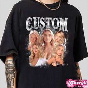 Comfort Colors Custom Girlfriend Bootleg Shirt, Custom Image Wife, Husband Shirt, Girlfriend Boyfriend Face Shirt, Vintage Graphic 90s Shirt
