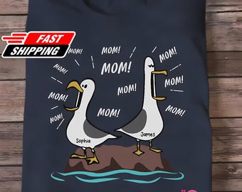 Personalized Disney Seagull Mom Mom Mom Custom Name Shirt, Funny Mother's Day Gift For Mom, Finding Nemo Seagulls, Seagulls Mom Shirt Disney
