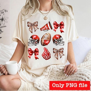 Red Football Game Day Retro Png, Football Mama Png, Red Aesthetic Football Png, Game Day Football Png, Touchdown Season Png, Gift Idea