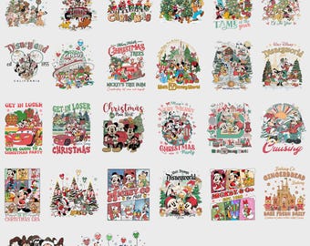 Mouse and Friends Christmas Png Bundle, Christmas Family Vacation, 2025 Christmas Friends Png, Holiday Season Png, Very Merry Christmas Png