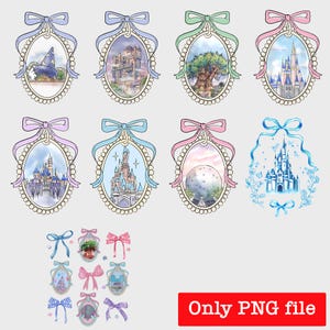 Princess Coquette Bows Mirror Bundle Png, Cartoon Princess Coquette Png, Retro Character Cartoon Png, Girls Princess Png, Kids Princess Png