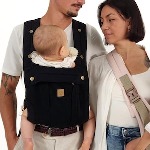 Black Baby Carrier, High Quality, Comfortable, Ergonomic, Adjustable, Handmade. Toddler Carrier. Baby Carrier - Lite KEEP CLOSER
