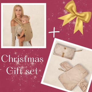 Conjunto de presente para bebê com carregador e trocador, conjunto de presente de Natal, alta qualidade, confortável, ergonômico, ajustável, feito à mão. Canguru para bebês.
