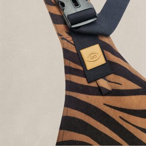 Hip Carrier Animal Print Cotton Caramel Zebra Baby Carrier, High Quality, Comfortable, Ergonomic, Adjustable Toddler Shoulder Carrier