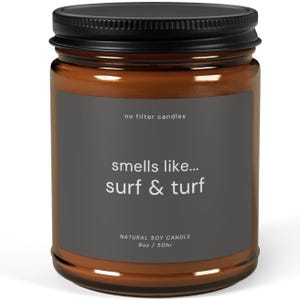Surf & Turf Scented Soy Candle - Relaxing Aromatherapy, Perfect for Beach Lovers, Home Decor, Gift for Him/Her, Spa Day