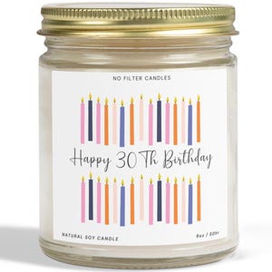 30th Birthday Gift For Her Scented Cute Soy Candle Gifts For Friend Coworker Boss Sister Girlfriend Mom Wife Daughter Niece