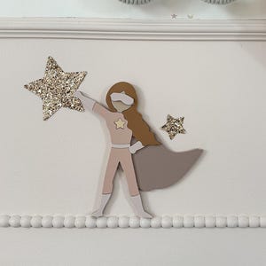 Superheld-Wanddekor, Superheld-Schlafzimmer-Dekor, Superheld-Wandkunst, Superheld-handgemachtes Dekor, Kinderzimmerdekoration, Regaldekoration