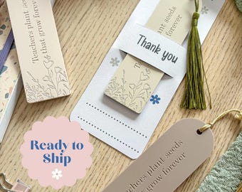 Floral Teacher Bookmark: Engraved Acrylic Thank You Gift