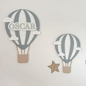 Personalized Hot Air Balloon Wall Decor: Acrylic Nursery Art