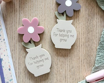 Flower Magnet, Teachers Gift, Thank you Gift, Last Day of School, Magnet Gift, Teacher Flowers, Gifts for Teacher, Personalised Teacher Gift